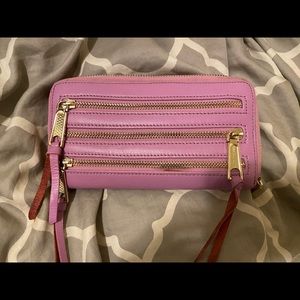 rebecca minkoff long wallet pink leather